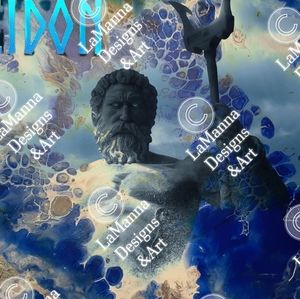 "Poseidon" 8 1/2" x 11" Original Artwork Print God of the sea -Wall art